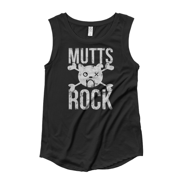 Mutts Rock Women's Cap Sleeve Tee Black